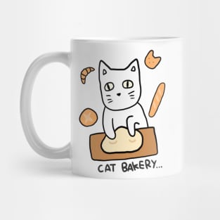 White Cat Bakery Neko Cute Kawaii Funny Meme Cooking Bread Mug